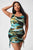 Plus Size Printed Drawstring Ruched Dress