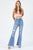 Raw Edge Waist Frayed Hem Flare Jeans