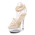 13cm Pole Dance Shoes Stripper Show 15CM High Heel Sandals Party Club Sexy Clear Luminous Ankle Strap Women&#39;s Glow Crystal Shoes