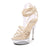 13cm Pole Dance Shoes Stripper Show 15CM High Heel Sandals Party Club Sexy Clear Luminous Ankle Strap Women&#39;s Glow Crystal Shoes