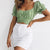 Short Sleeve Square Neck Crop Top