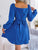 Tied Square Neck Balloon Sleeve Dress