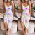 Irregular tie dyed backless strap skirt dress female