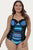 Striped Block Patchwork Plus Swimsuit