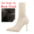 2021 Women Stretch Knitted Sock Boots 7cm 9cm High Heels White Ankle Boots Stripper Low Block Heel Lady Warm Winter Chunky Shoes