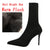 2021 Women Stretch Knitted Sock Boots 7cm 9cm High Heels White Ankle Boots Stripper Low Block Heel Lady Warm Winter Chunky Shoes