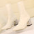 2021 Women Stretch Knitted Sock Boots 7cm 9cm High Heels White Ankle Boots Stripper Low Block Heel Lady Warm Winter Chunky Shoes