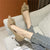 2022 Women&#39;s Camel High Heel Shoes Plush Fur New In Women&#39;s Pump Shoes Fashion Square Button Thin Heel Shoes For Women