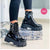 2023 Winter Trend Women&#39;s Boots Patent Leather Zipper Warm Punk Gothic Combat Boots Lace Up Sports Casual Thick Sole Biker Boots