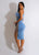 2023 Women Feather One Shoulder Long Sleeve Bandage Dress Sequins Patchwork Hollow Out Baby Blue Party Nightclub Cocktail Sexy