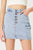 Buttoned Denim Mini Cargo Skirt