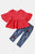 Toddler Girls' Peplum Top and Embroidered Jeans set