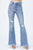 Raw Edge Waist Frayed Hem Flare Jeans