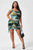 Plus Size Printed Drawstring Ruched Dress