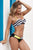 Striped Halter Twist Front Bikini Top and Bottoms