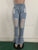 Fringed Classic Denim Ruffled Trousers Ripped Hole Jeans Flare Pants