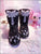 Beautiful butterfly black pearl full diamond rhinestone snow boots leather gem snow boots