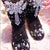 Beautiful butterfly black pearl full diamond rhinestone snow boots leather gem snow boots