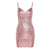 Bodycon Dress Women Checkered Sequins Sexy Dresses Night Club Minis Strap Party Dresses Backless Birthday Dress for Women Corset