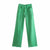 Bornladies 2021 Woman Straight Long Green Jeans High Waist Overlength Jeans 100% Cotton Denim Pants Female Widel leg Y2K Trouser|Jeans|