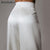 Bornladies Stand Flare Sleeve Hollow Out Buttons Crop Top Satin Pant Suits Women Autumn Elastic Waist Loose Wide Leg Pants Set|Pant Suits|