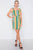 Green Vintage Multi Stripe Shift Chic Casual Colorblock Mini Dress