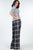 High Waist Plaid Print Wide Leg Pants