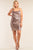Plus Size Mocha Blush Sleeveless Round Neck Velvet Sequin Fitted Mini Dress