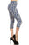 Printed, High Waisted, Capri Leggings With An Elasticized Waist Band