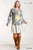 Tie-dye Button Front Long Raglan Sleeve Top With Raw Hem