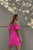 Hot Pink Cold Shoulder Ruffle Mini Shift Dress