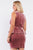 Quilted Glitter Print Sleeveless Bow Gathered Plunging V-neck Flare Hem Fitted Mini Dress