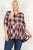 Plus Size Roll Sleeve Baby Doll Plaid Tunic Top