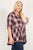 Plus Size Roll Sleeve Baby Doll Plaid Tunic Top