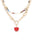 Heart Shape Oval Link Beaded Layer Necklace