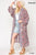 Mix-printed Open Front Kimono With Side Slits