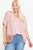 Side Slit With V-neck Dolman Short Sleeve Solid Blouse