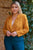 Plus Golden-haze Long Sleeve Plunge Neck Wrap Blazer Bodysuit