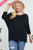 Solid Round Neck 3/4 Sleeve Sweater Top