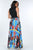 Pleated Print Maxi Skirt With Leather Waist Band