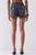 Ripped High-waist Front Zip-up Raw Hem Detail Distressed Mini Shorts