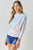 Tie Dye Knit Boatneck Elastic Hem Top