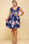 plus Size Floral Venechia Printed Deep V Neckline Swing Dress