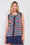 Red Multi Geometric Print Sleeveless Round Neck Loose Fit Top