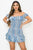 Python Ruffled Off Shoulder Smocked Mini Dress