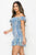 Python Ruffled Off Shoulder Smocked Mini Dress