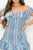 Python Ruffled Off Shoulder Smocked Mini Dress