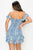 Python Ruffled Off Shoulder Smocked Mini Dress