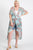 Short Sleeves Long-line Printed Mesh Open Cardigan