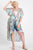 Short Sleeves Long-line Printed Mesh Open Cardigan